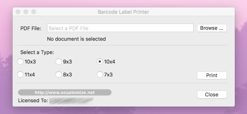 Barcode Label Printer for Mac